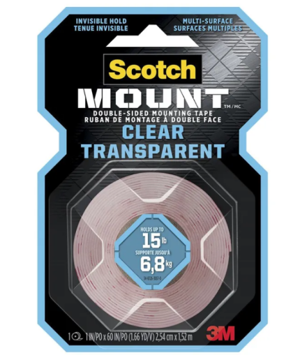 CINTA DE MONTAJE SCOTCH-MOUNT TRANSPARENTE 25MM X 1,52M