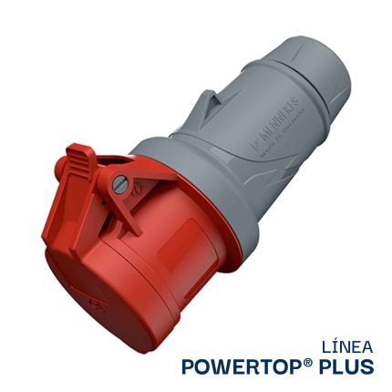 TOMA AEREO 32AMP 3P+T 415V ROJO 6H IP44 MENNEKE