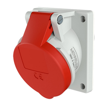 TOMA EMPOTRABLE 32AMP 3P+T 415V ROJO 6H IP44 MENNEKE