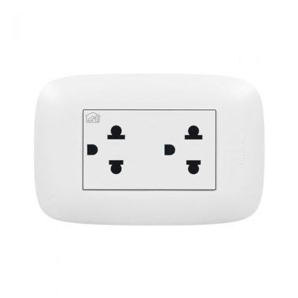 TOMACORRIENTE DOBLE UNIVERSAL + TIERRA BTICINO