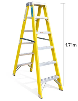 ESCALERA TIJERA DE FIBRA DE VIDRIO DOBLE ACCESO 6 PELDAÑOS