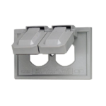 PLACA DOBLE HERMETICA HORIZONTAL NYLON BLANCA LEVITON
