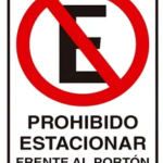 STICKER "NO ESTACIONAR" 90X60